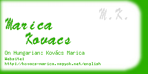marica kovacs business card